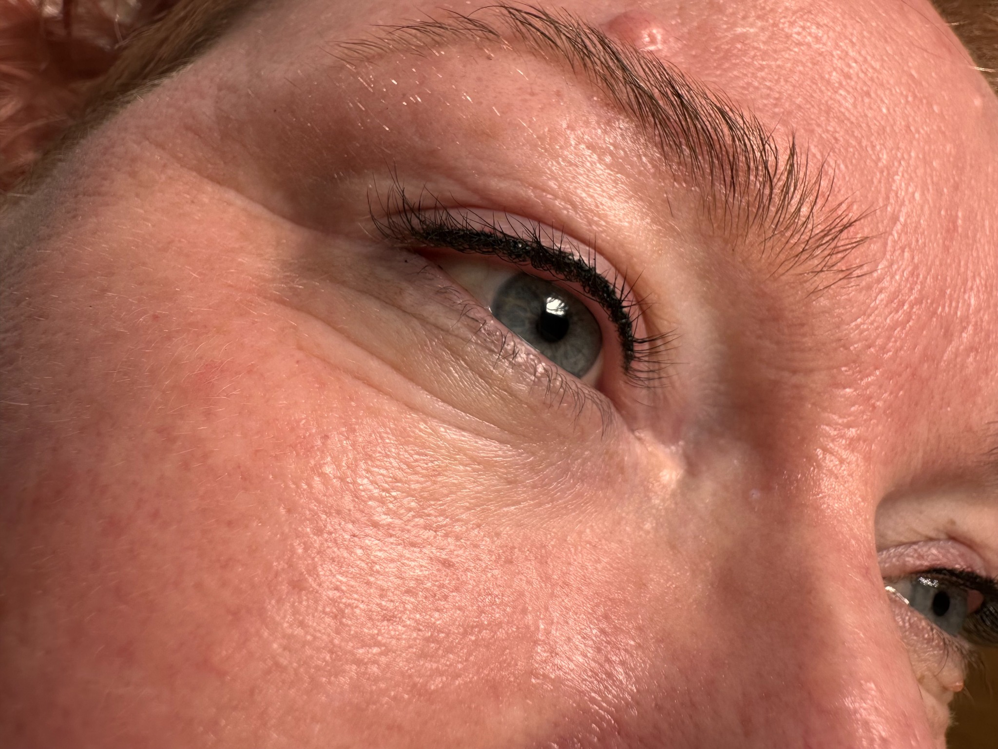 Healed lash line enhancement tattoo result in Sunderland