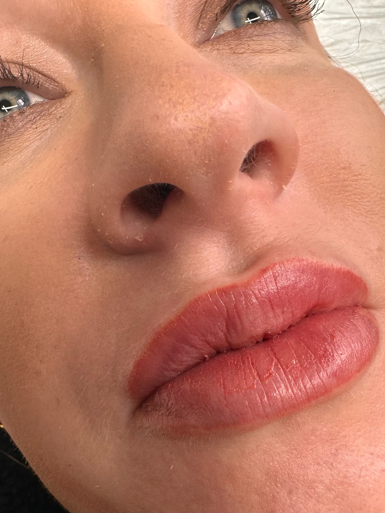 Healed lip blush permanent makeup result at Sigil and Skin Sunderland